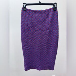 American Apparel Blue and Red Chevron Women's Pencil Skirt